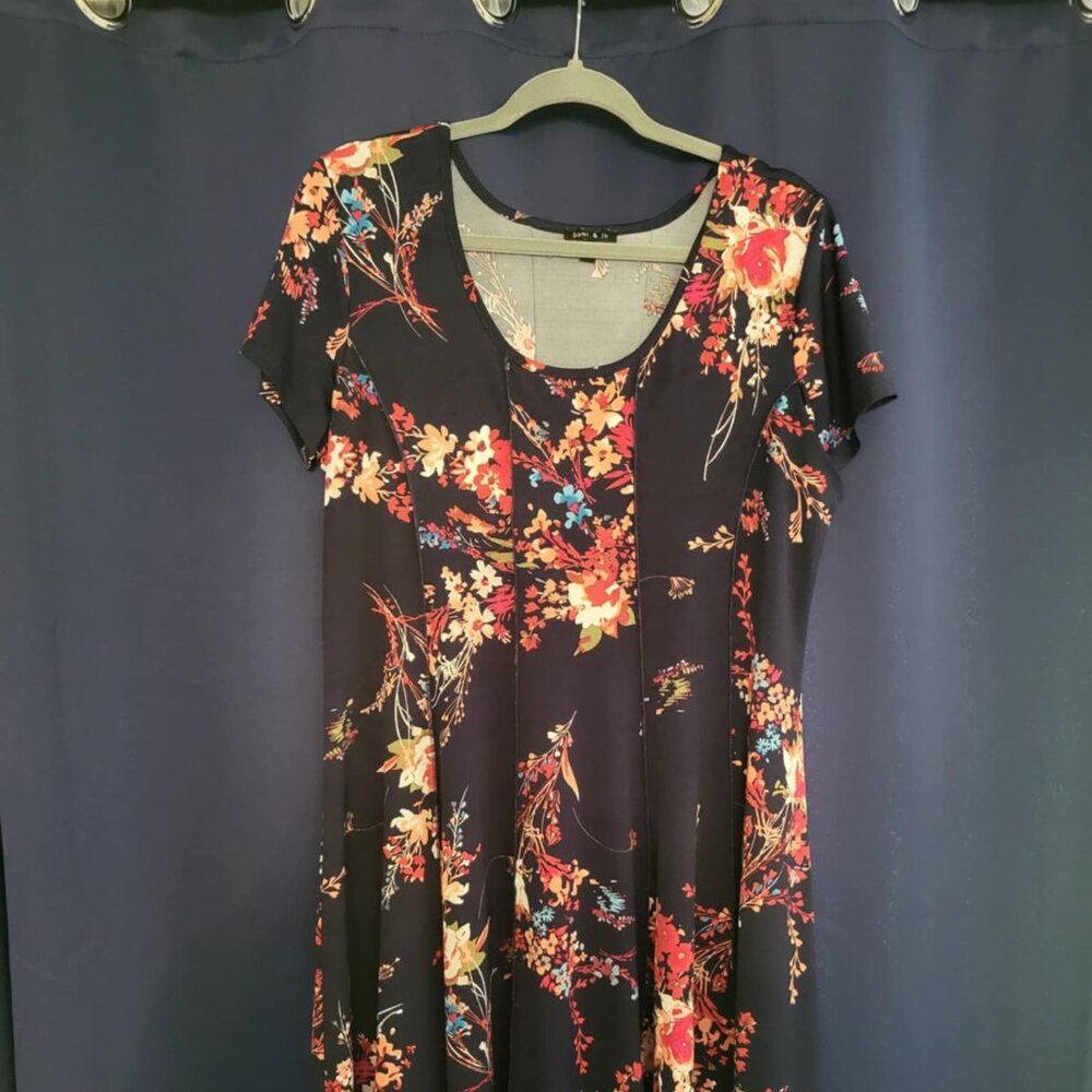Navy Floral Dress